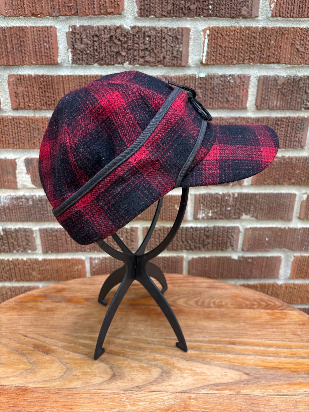 Coleman Sz L-XL Red Black Buffalo Plaid Wool Blend Hunting Hat Unisex